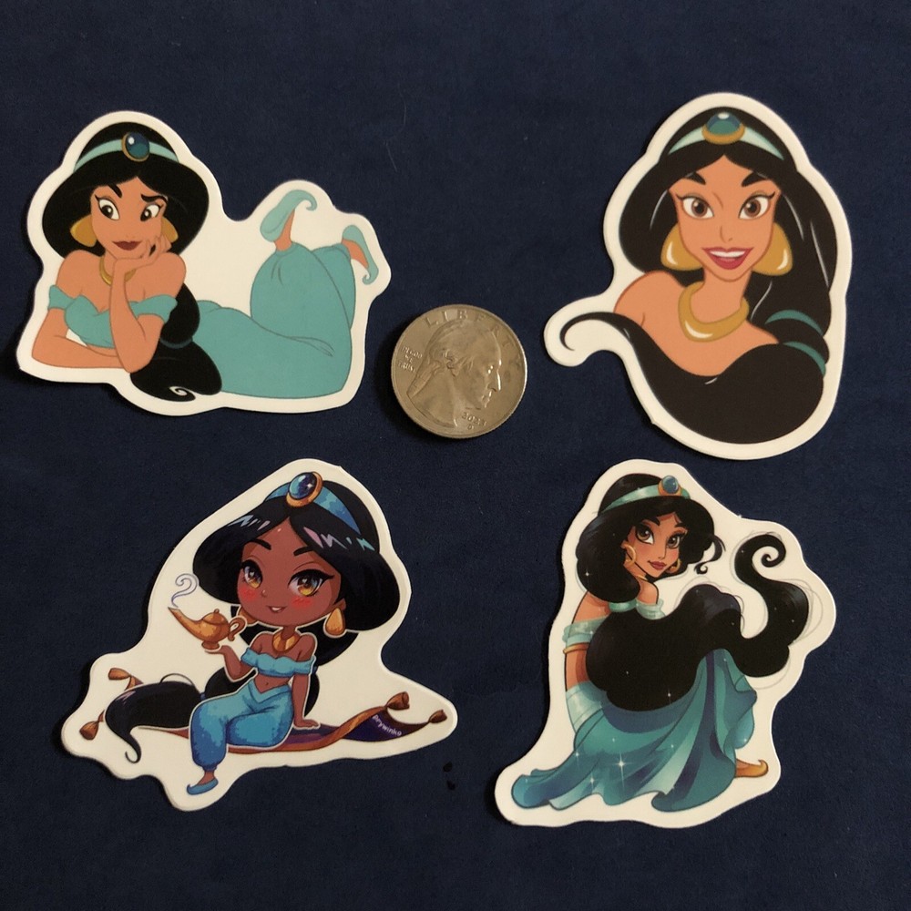 Disney Stickers – Disney Aladdin Lot of 4 Jasmine Stickers.