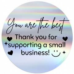 2” Round Thank You Sticker – 50 Stickers for Small Business Packaging