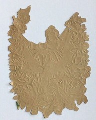 Vtg Die Cut Girl With Kitten Swinging In Hammock Flower Border Roses