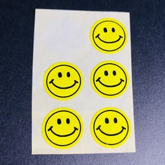Vtg Stickers Happy Face 80’s Yellow Smiley 5 Count Peel & Stick Teacher Reward