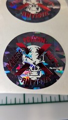 Vintage Stickers Skull Ninja Poison Prism Silver Red POGS Slammers Lot Of 8
