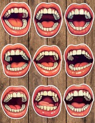 Big Mouth Die Cut Vinyl Stickers Set Scrapbooking Laptop Waterbottle