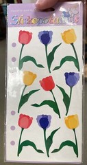 Stickopotomus Tulip Garden Stickers High Gloss Floral Scrapbook Decor 9 Pieces