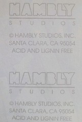 HAMBLY STUDIOS STICKERS PRISMATIC HEARTS PINK RED GREY / SILVER VINTAGE RARE