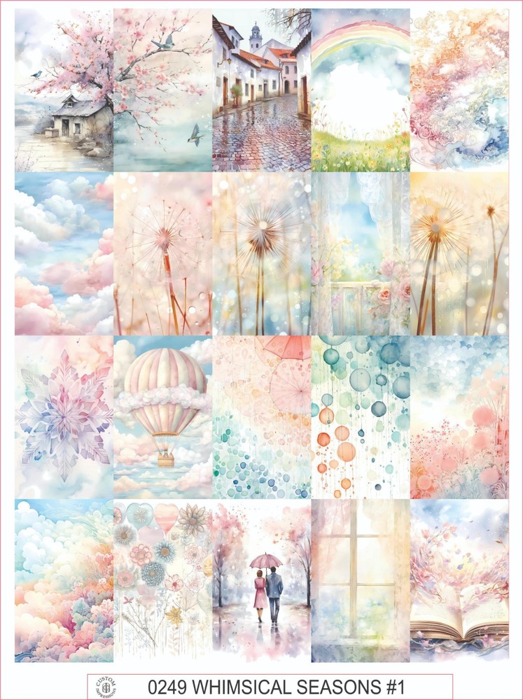 WHIMSICAL SEASONS #1 – COMPLETE SHEET OF 20 STICKERS