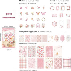 100Pcs Vintage Floral Scrapbook Paper Journaling Stickers Assorted