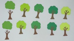 💚10 TREES cardstock paper die cut embellishments QK