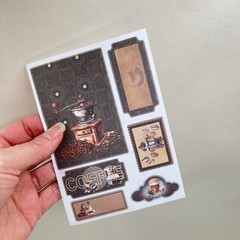 Coffee Stickers 10 Sheets Junk Journal Collage Scrapbooking