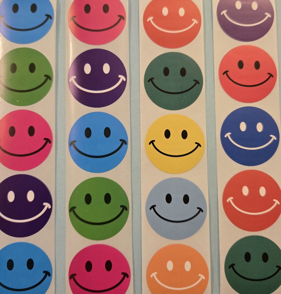 20 HAPPY FACE STICKERS/SMILEY FACE STICKERS/REWARD STICKERS/ STICKERS FOR KIDS