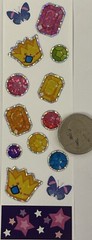 PRISMATIC GEMSTONE Stickers (14pc)Rhinestone-Like•Stars •Crown•Ruby•Card Making•