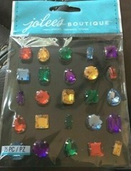 Gems Adhesive Rhinestones Set Red Green Blue Purple Yellow Bling Jolee’s Sticker