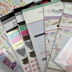 Craft Lot Journal Supplies Washi Hanger Tape Stamps Stickers Stencils Punches