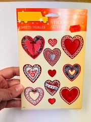 Vintage American Greetings Heart Stickers Sealed Package w/ 4 Sheets BIN 74