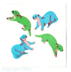 Vintage 80’s Great Seven 7 FUZZY Colorful Otters Sticker Mod