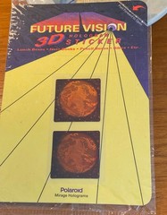 SEALED Vtg Polaroid Future Vision 3D Hologram Stickers 1993 Holographic Earth