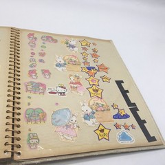 Vtg 80s Stickers Album Binder Smurfs Scratch Sniff Puffy Unicorns ET Cabbage Ptc