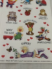 Vintage 80s 90s Stickers LOT Hallmark Suzy Zoo visits Current cartoon characters