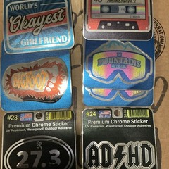 Lot of 6 Premium Chrome Stickers Multicolor Music Sports Mountains Bigfoot #23