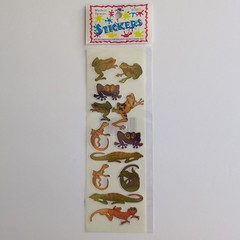 vintage Metallic Iridescent Frogs Lizards Gecko Tree Frog sticker sheet