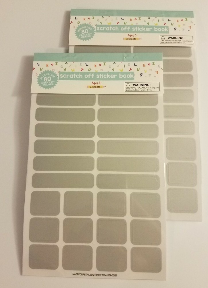 2 Pack Horizon Group USA Scratch Off Sticker Book 80+ Stickers Ages 3+