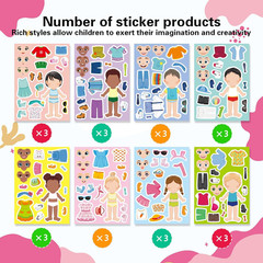 24 Sheets Make a Face and Dress up Stickers for Girls Boys, Make Your Own Sticke