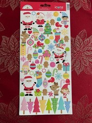 DOODLEBUG CHRISTMAS SANTA MRS CLAUS ELVES CANDY 12″ CARDSTOCK STICKERS
