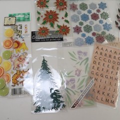 Scrapbook lot Of Sickers Letters Various Brands Trees Snowflake Flowers Crafts