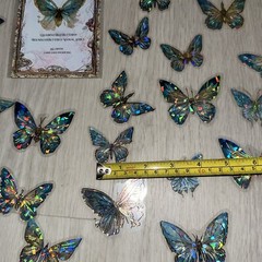 Blue Butterfly Butterflies 🦋 Holo Sticker Pack New Stickers Stained Glass Style