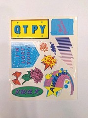 Vintage 1990s Girly Girl Sticker Sheet 11 Stickers Girl Power S.W.A.K. Phrases