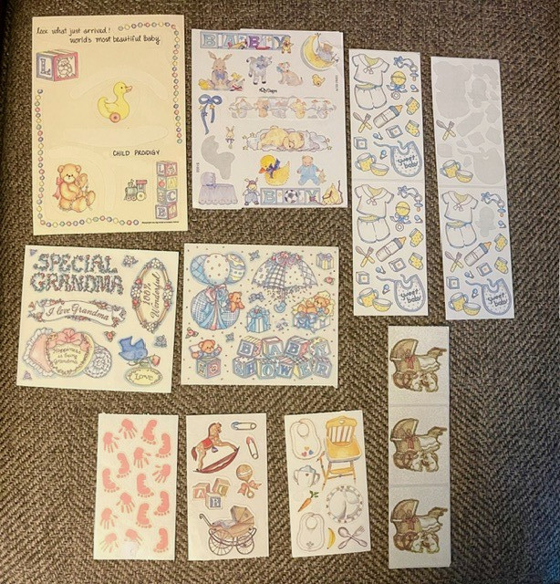 Stickers Frances Meyer RA Lang lot of full & partials Shower Baby Boy Girl