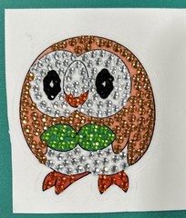 New!! ROWLET Pokemon Diamond Art STICKER Scrapbooking Nintendo Decor Grass