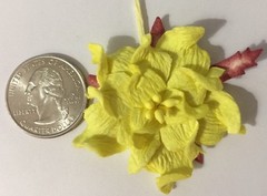 GREEN/YELLOW PREMIUM GARDENIA FLOWERS(7pc)Stamping Scrappin •Handmade•Garden•••
