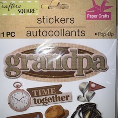 Crafters square pop up Grandpa stickers 11pc