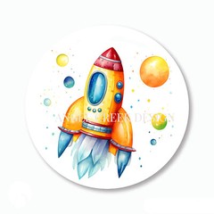 Outer Space Envelope Seals Scrapbook Stickers Space Rocket Party Favors