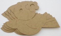 {4} *PRETTY BiRD* Bare Chipboard Die Cuts – 4 7/8″ wide x 3 1/2″ tall