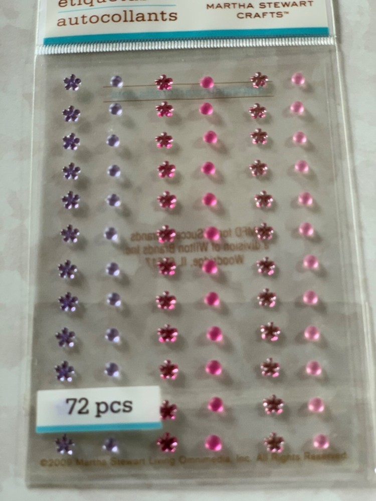 MARTHA STEWART CRAFTS ADHESIVES DOTS & FLOWERS MULTI-COLOR PASTEL 72PCS
