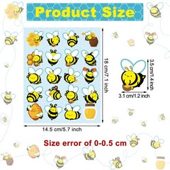 500 Pcs Waterproof Bee Stickers 25 Sheets 20 Styles Cartoon Self-Adhesive Honey