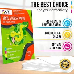Printable Vinyl Sticker Paper 15 Sheets Waterproof Inkjet Decal