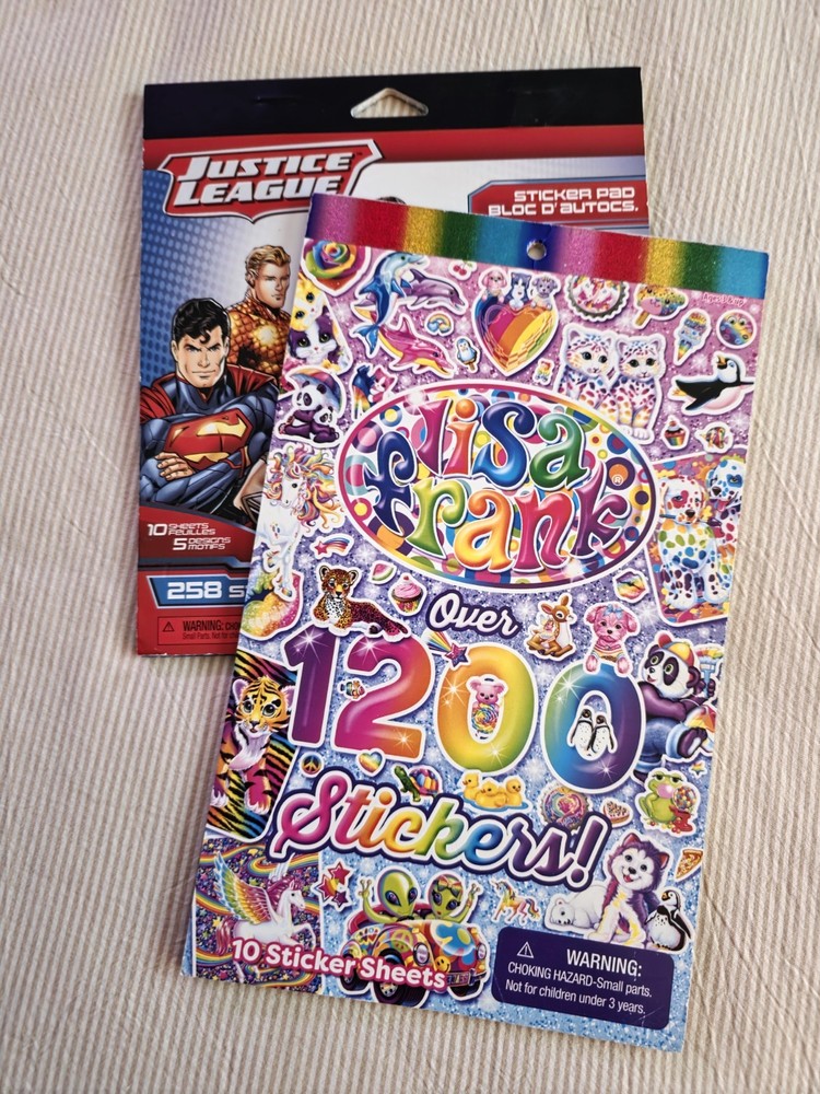 1 New LISA FRANK Over 1200 Stickers Collection 11 Sheets 1 Justice League 251