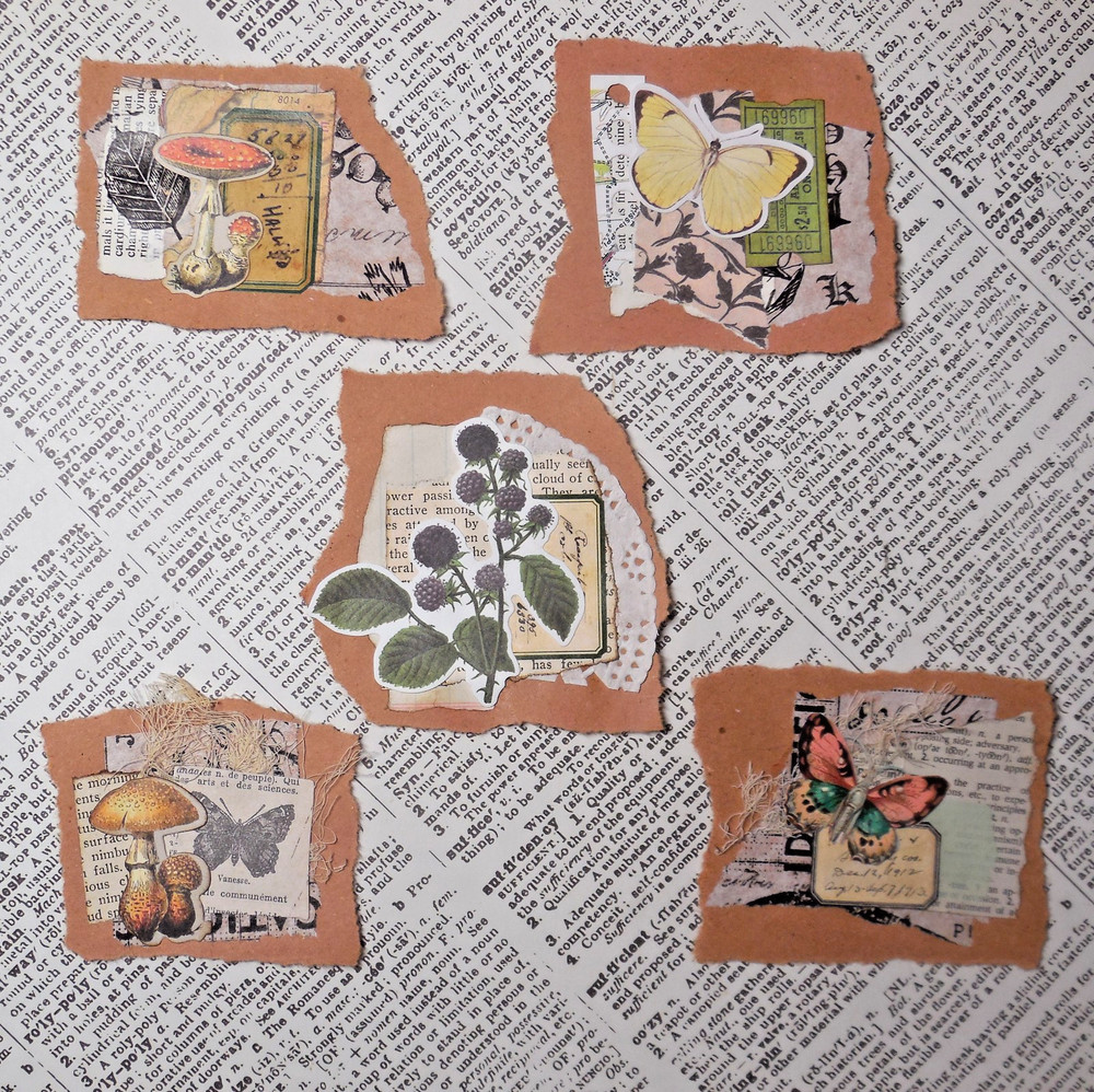 Handmade Embellishments Collage Clusters Junk Journal Ephemera Papercrafts