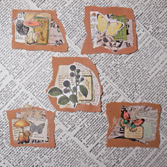 Handmade Embellishments Collage Clusters Junk Journal Ephemera Papercrafts