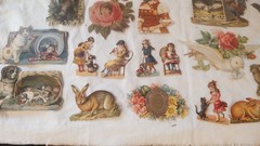 Fantastic Lot Antique Die Cut Scraps Dogs Cats Horses Children Birds 1800s