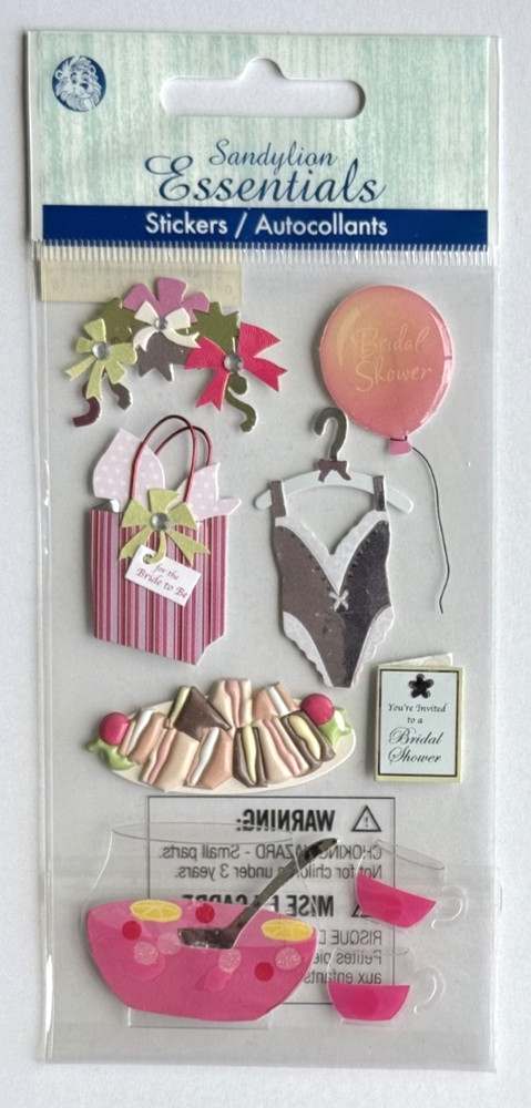 SandyLion Essentials~Bridal Shower~Dimensional Stickers Punch Bowl Balloons