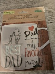 LOT OF 3 – Crafters Square Ceramic Mug Decorative Stickers Father Day Sets