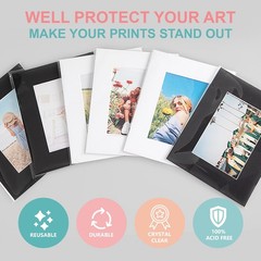 AcidFree Picture Sleeves, 100Pack Crystal Clear Storage Bags for 12×12 Art Pr…