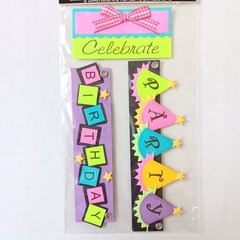 Paperbilities Westrim Crafts Birthday 3 Dimensional Adhesive Expressions – 3 PC