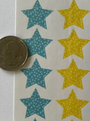 POLKA-DOT STAR Stickers(28pc) Greenbrier Dots•Blue•Yellow•Pink •Green•Shapes