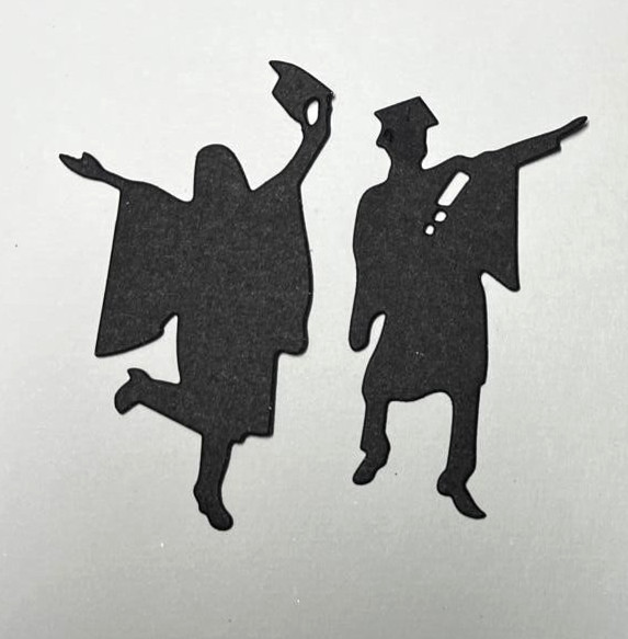 Graduates B Die Cut Shape Punchies Set of 2-matte black, Cardmaking Scrapbooking