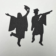 Graduates B Die Cut Shape Punchies Set of 2-matte black, Cardmaking Scrapbooking