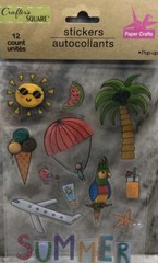 Stickers-1 Sheet Of 12 Pieces(Summer/Travel/Sunshine/Ice Cream/Birds)SHIPN 24HRS